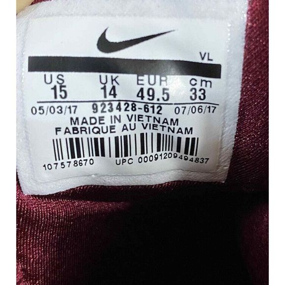 Nike Alpha Huarache Elite Metal‎ Baseball Cleats Red 923428-612 Men's Size 15 - Picture 6 of 6